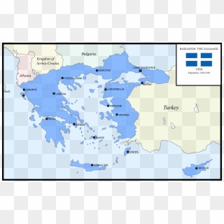 Greater Greece - 1930 - Greece Map Clipart