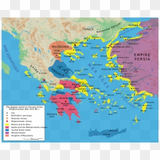Greece In 431 Bc [1280 × 1023] - Peloponnesian War Map Clipart