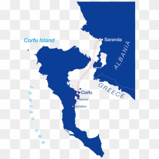 Corfu Island Highlights - Saranda Corfu Map Clipart