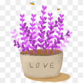 Hand Drawn Wind Cartoon Lavender Flowers Trees Png - ลาเวนเดอร์ การ์ตูน Clipart