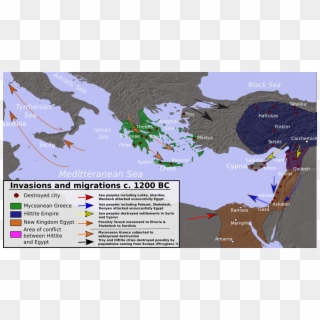 Bronze Age Greece Map - Late Bronze Age Collapse Clipart