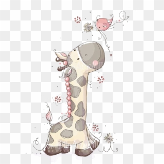 Cute Giraffe Illustrator Illustration Child Hq Image - Jirafa Y El Pichon Clipart