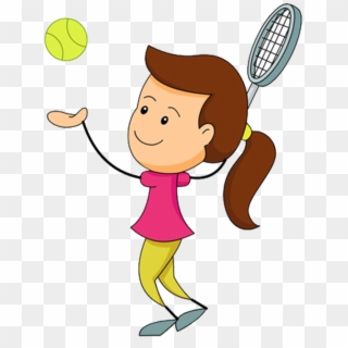 571 X 749 5 - Cartoon Girl Playing Tennis Clipart