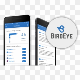 Birdeye Phone Review Screens With Logo - Birdeye Clipart