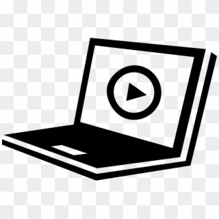 Laptop With Play Button On Screen Comments - Computer Music Transparent Clipart