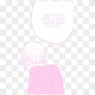 Cute Anime Boy Pink Blush Kawaii Pastel - Illustration Clipart