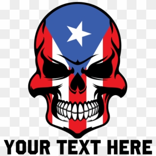 Puerto Rican Flag Skull Drinking Glass - Puerto Rico Skull Decal Clipart