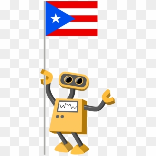 Flag Bot, Puerto Rico - Robot Clipart