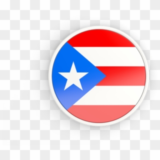 Illustration Of Flag Of Puerto Rico - Puerto Rico Flag Circle Png Clipart