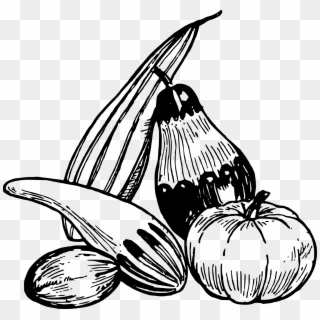 Small - Vegetables Black And White Png Clipart