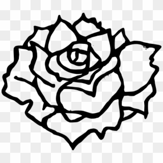 White Rose Clipart Simple - Rose Clipart Black And White - Png Download
