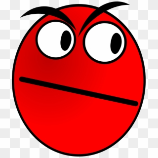 Angry Smiley Face - Hình Mặt Cười Màu Đỏ Clipart