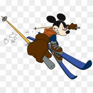 Mickey Mouse Clipart Hockey - Skiing Mickey Mouse Clipart - Png Download