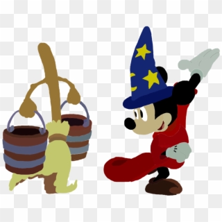 Sorcerer Mickey Png Free Download - Sorcerer Mickey And Broom Clipart