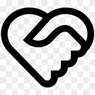 Heart Icons Handshake - Handshake Heart Png Clipart