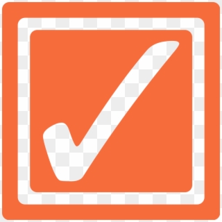 Open - Tick Box Orange Icon Clipart