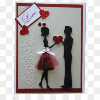 Valentines Day Couple Love Card - Handmade Greeting Cards For Valentine's Day Clipart
