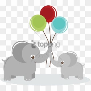 Free Png Elephants Holding Balloons Png Image With - Elephant With Balloons Clip Art Transparent Png