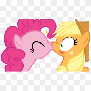 Applejack X Pinkie Pie Kissing Vector By Fluttair - Mlp Pinkie Pie Kiss Clipart