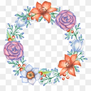 Vector Freeuse Download Hand Painted Flowers And Decoration - Garland Clipart