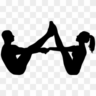 Yoga Couple Sport Fit Fitness Pose Silhouette - Yoga Couple Silhouette Clipart