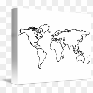 Black World Map Outlines Isolated On White By Laschon - Basic World Map Tattoo Clipart