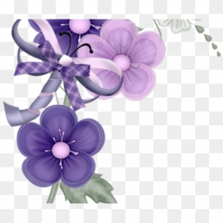 Purple Flowers Corner Clipart
