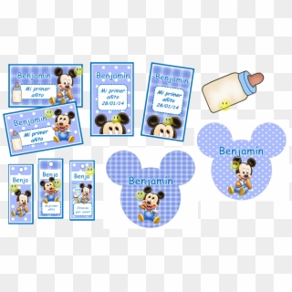 Kit Imprimible De Mickey Mouse Bebe Con Candy Bar Tarje - Cartoon Clipart