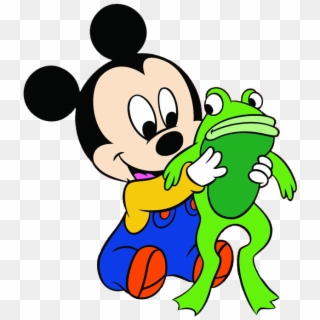 Mickey Bébé - Mickey Mouse With A Frog Clipart