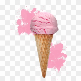 Strawberry Ice Cream Png Transparent Background - Food Icon Png Pink Clipart