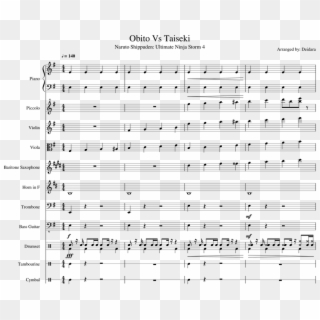 Obito Vs Taiseki Sheet Music For Piano, Violin, Piccolo, - Sheet Music Clipart