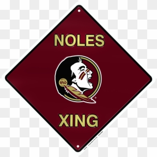 Florida State Seminoles 12 X 12" Metal Noles Xing Crossing - Fsu Flag Clipart