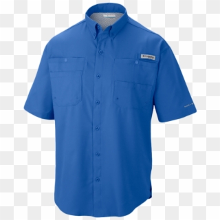 Blue Columbia Fishing Shirt Clipart