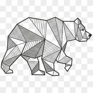 Bear, Polar Bear, Geometry, Triangle, Line Art Png - Geometric Polar Bear Drawing Clipart