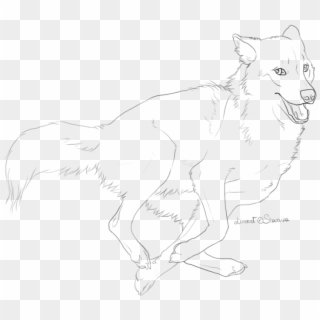 Outline Drawing Home Dragon - Wolf Drawing Running Png Clipart
