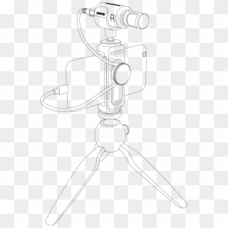 Aiming The Microphone - Sketch Clipart