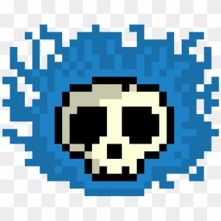 Blue Skull - Blue Skull Pixel Art Clipart