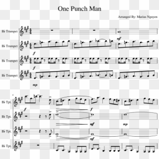 One Punch Man - Wet Hands Sheet Music Saxophone Clipart