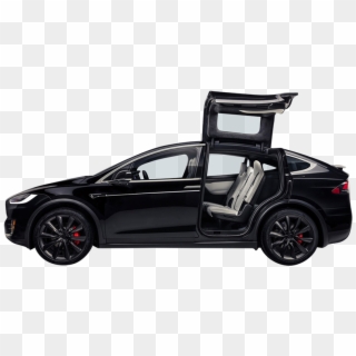 Tesla In Black From The Side - 2018 Tesla Model X 75d Interior Clipart