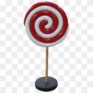 Lollipop Round Over Sized Twirl Red White Statue - Lollipop Clipart