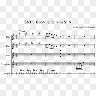 Snes Boot-up Screen Sfx Sheet Music Composed By Arr - Sheet Music Clipart