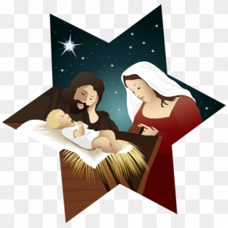 Christmas Nativity Star Clip Art - Clipart Nativity Scene - Png Download