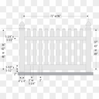 Straight Top Wide Picket - Picket Fence Clipart