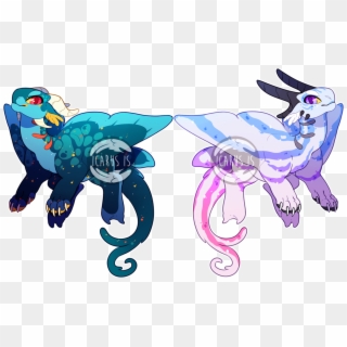 A Pair Of Manta Ray Based Dragon Babies Thesell,,probably - Manta Ray Dragon Clipart