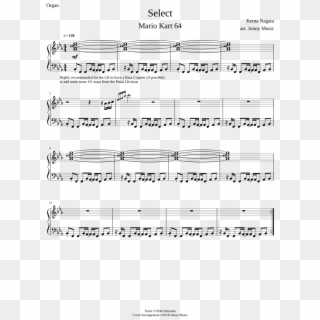 Select Mario Kart 64 Organ Cover Sheet Music For Organ - Colours Of The Wind Flute Music Clipart