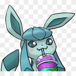 I Am Reverend Posted - Glaceon Drinking A Slushie Clipart