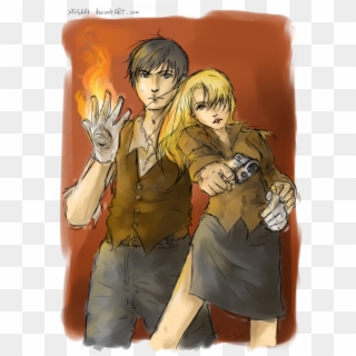 Riza Hawkeye Anime/manga Images Riza Hawkeye And Roy - Cartoon Clipart