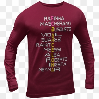 Rafinha Mascherano Busquets Vidal Suare2 Rahitic Meessi - Long-sleeved T-shirt Clipart
