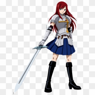 Erza Is A Young Woman With Long, Scarlet Hair And Brown - Erza Fairy Tail Clipart