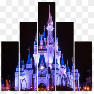 5 Piece Disney Canvas Art - Disney World, Cinderella Castle Clipart